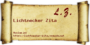 Lichtnecker Zita névjegykártya
